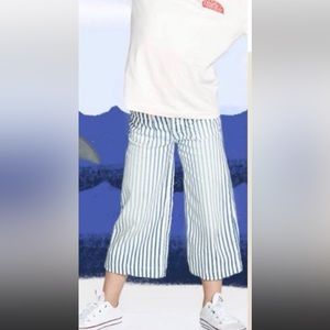 GYMBOREE Blue and White Stipe Wide Leg Pants Size 7